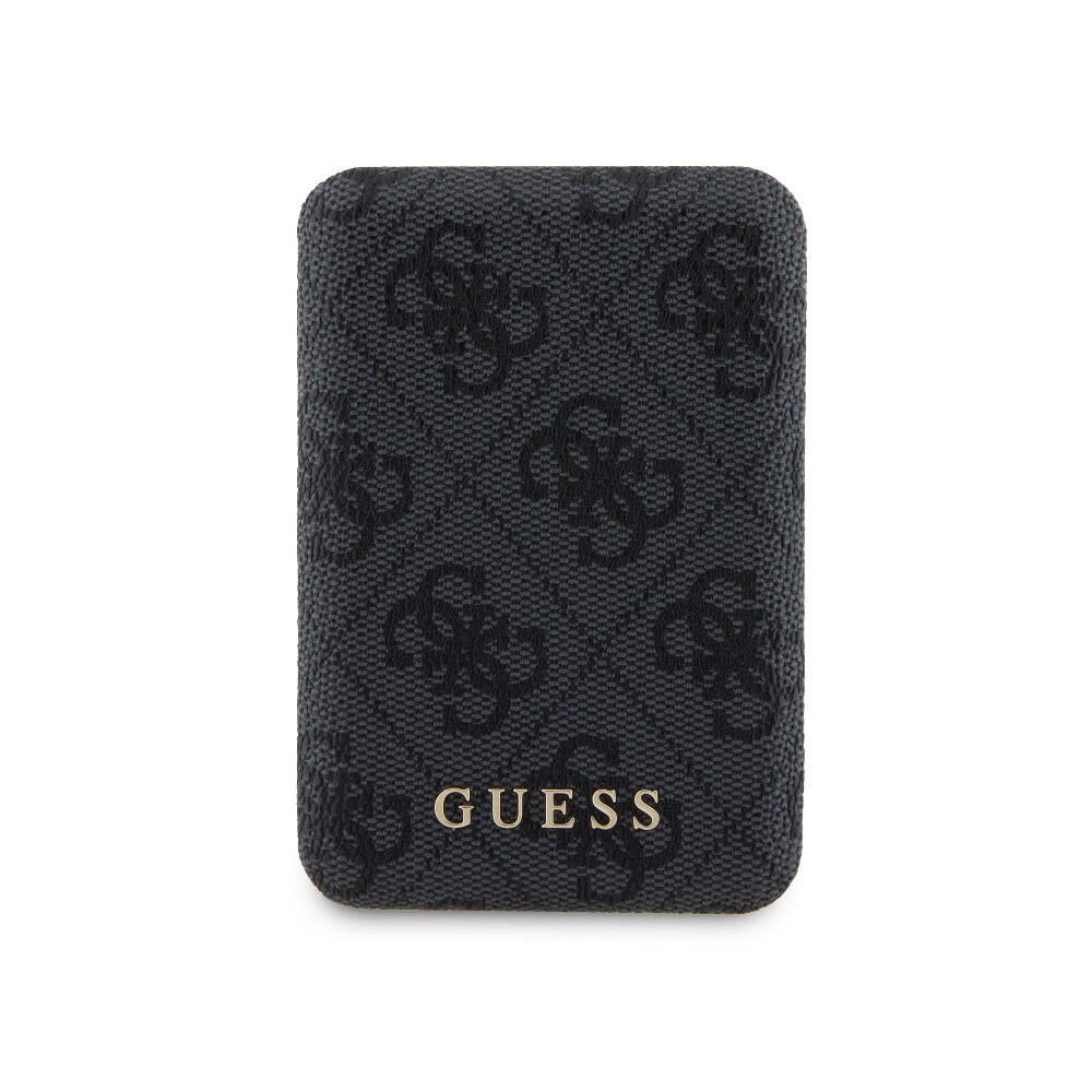 Apple iPhone 15 Pro Kılıf Guess Orjinal Lisanslı Magsafe Şarj Özellikli Yazı Logolu 4G Desenli Kapak + Powerbank 5000mAh 2in1 Set