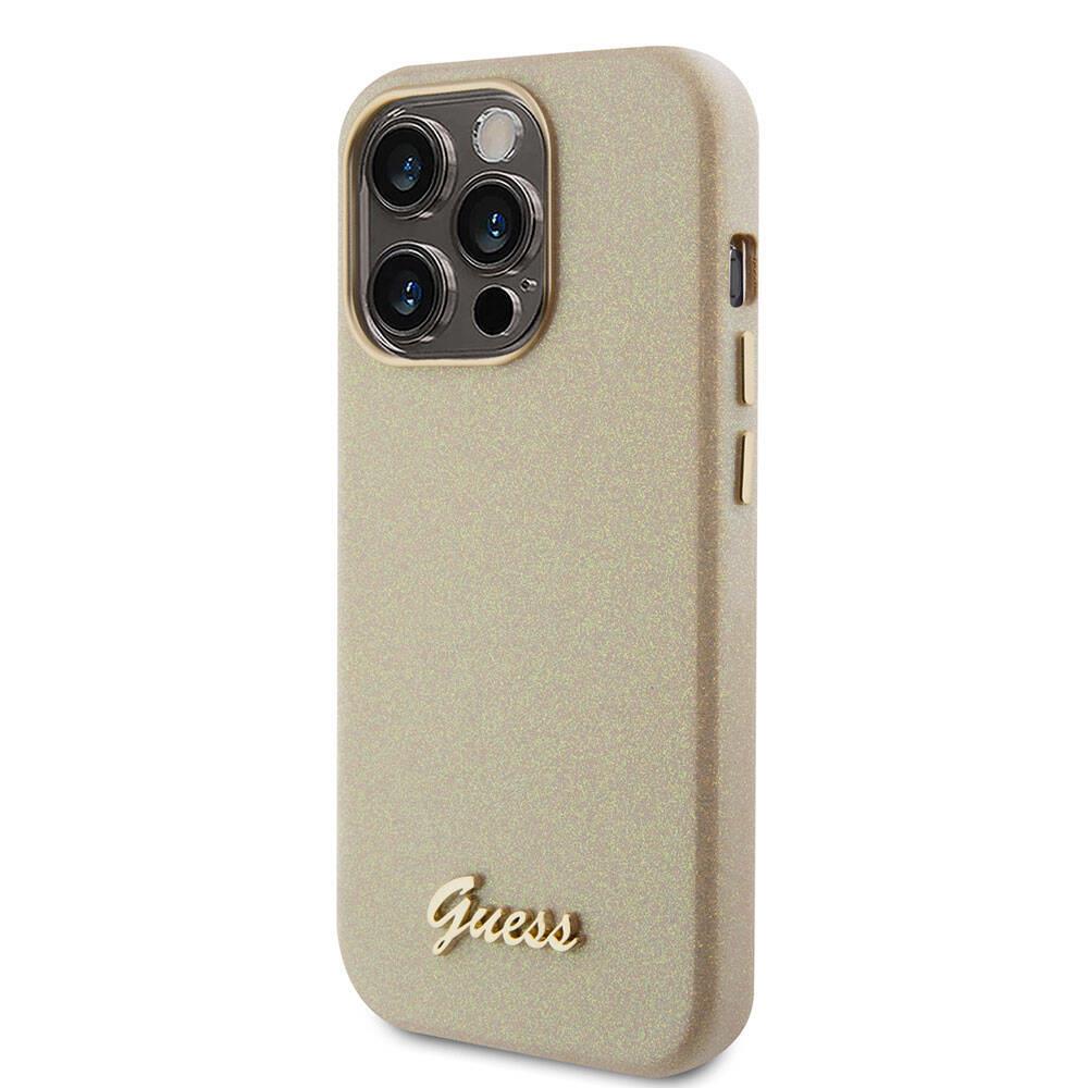 Apple iPhone 15 Pro Kılıf Guess Orjinal Lisanslı Yazı Logolu Glitter Glossy Script Kapak