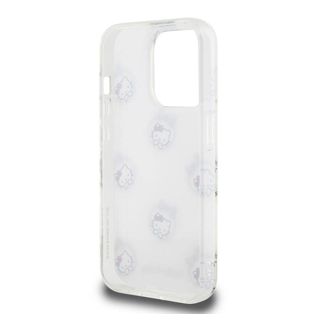 Apple iPhone 15 Pro Kılıf Hello Kitty Orjinal Lisanslı Elektroplating Kaplama Kabarcık Baskılı Kapak