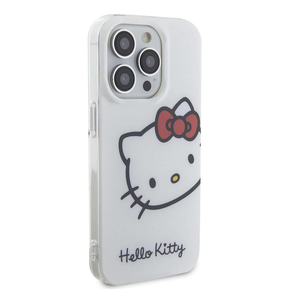 Apple iPhone 15 Pro Kılıf Hello Kitty Orjinal Lisanslı Yazı ve İkonik Logolu Kitty Head Kapak