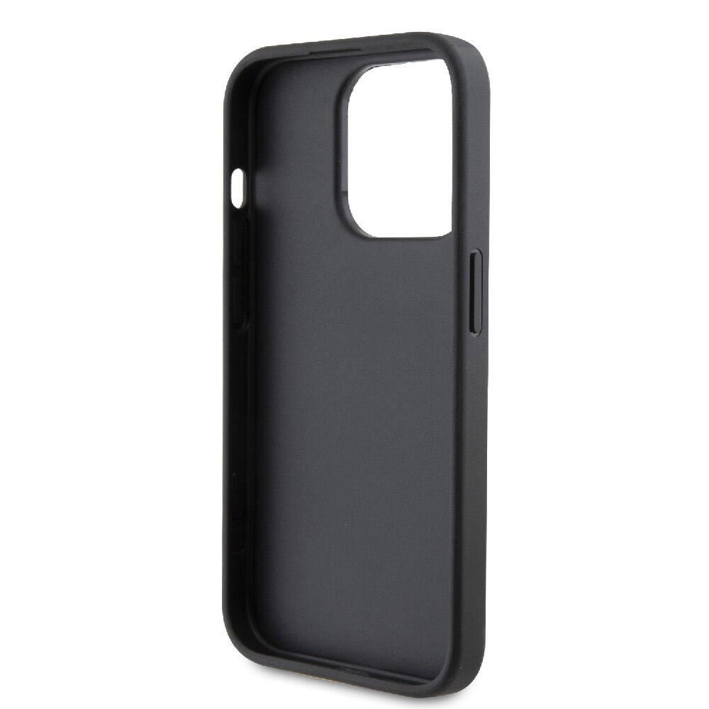 Apple iPhone 15 Pro Kılıf Karl Lagerfeld Orjinal Lisanslı Metal Logo Kartlıklı Saffiano Kapak
