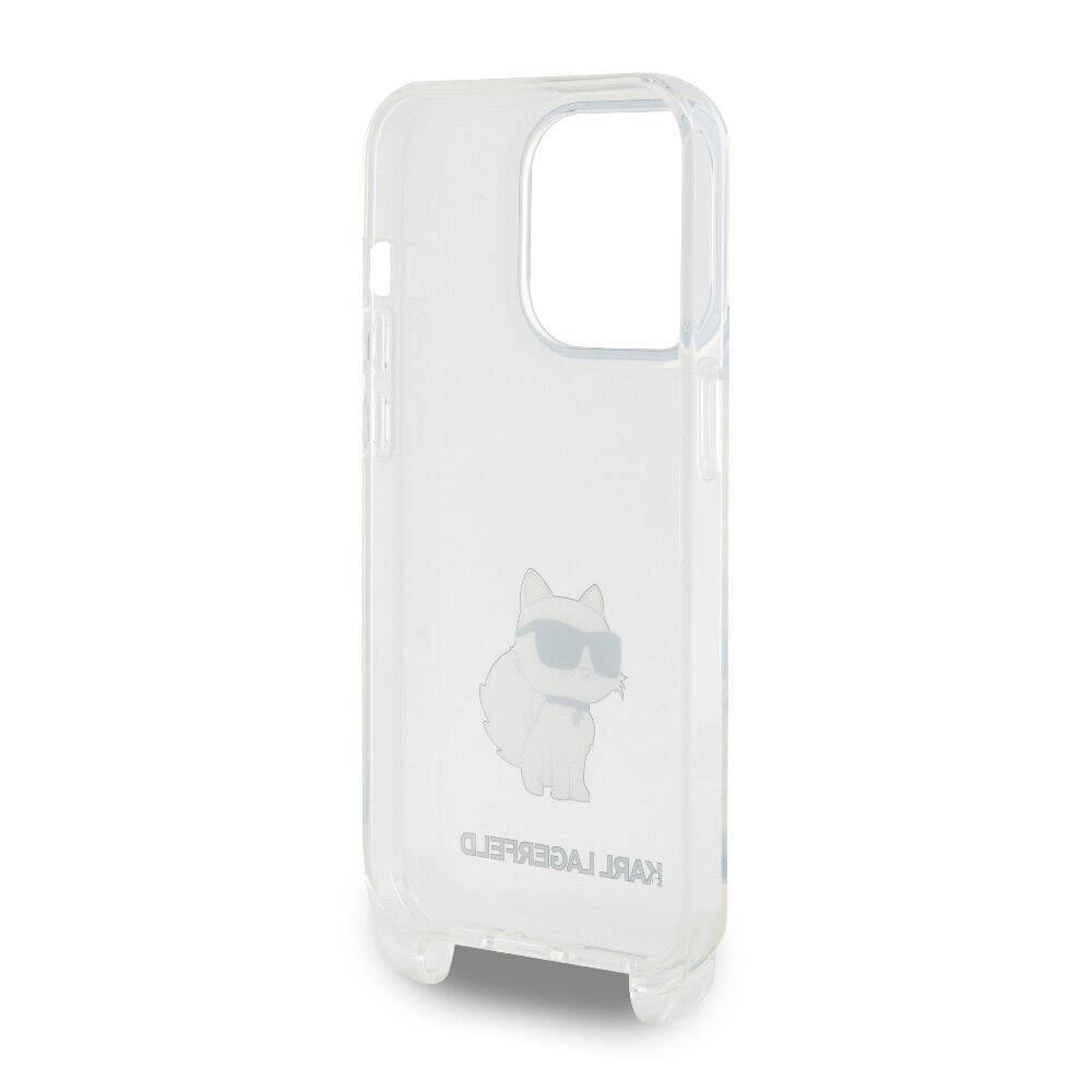 Apple iPhone 15 Pro Kılıf Karl Lagerfeld Orjinal Lisanslı Boyun Askılı Choupette İkonik Crossbody Kapak