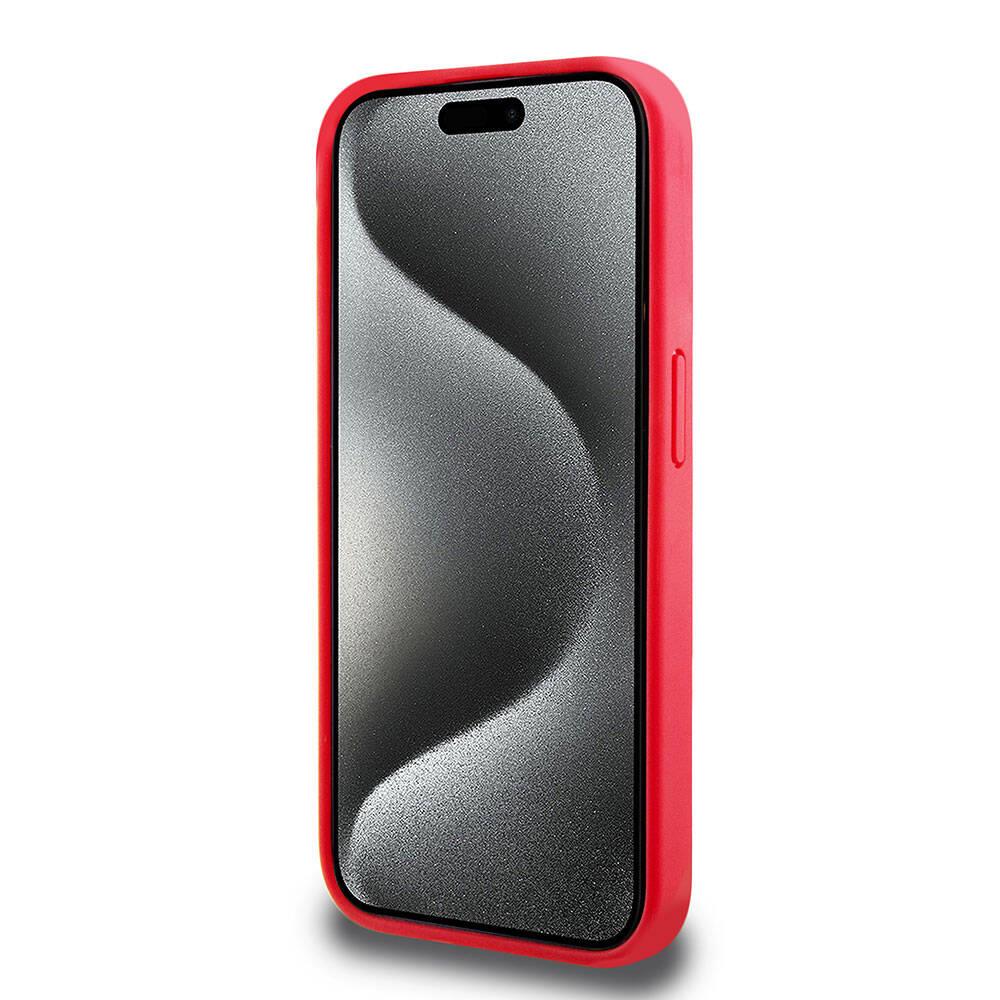 Apple iPhone 15 Pro Kılıf Lacoste Orjinal Lisanslı PU Pike Desenli Arka Yüzey İkonik Timsah Dokuma Logolu Kapak