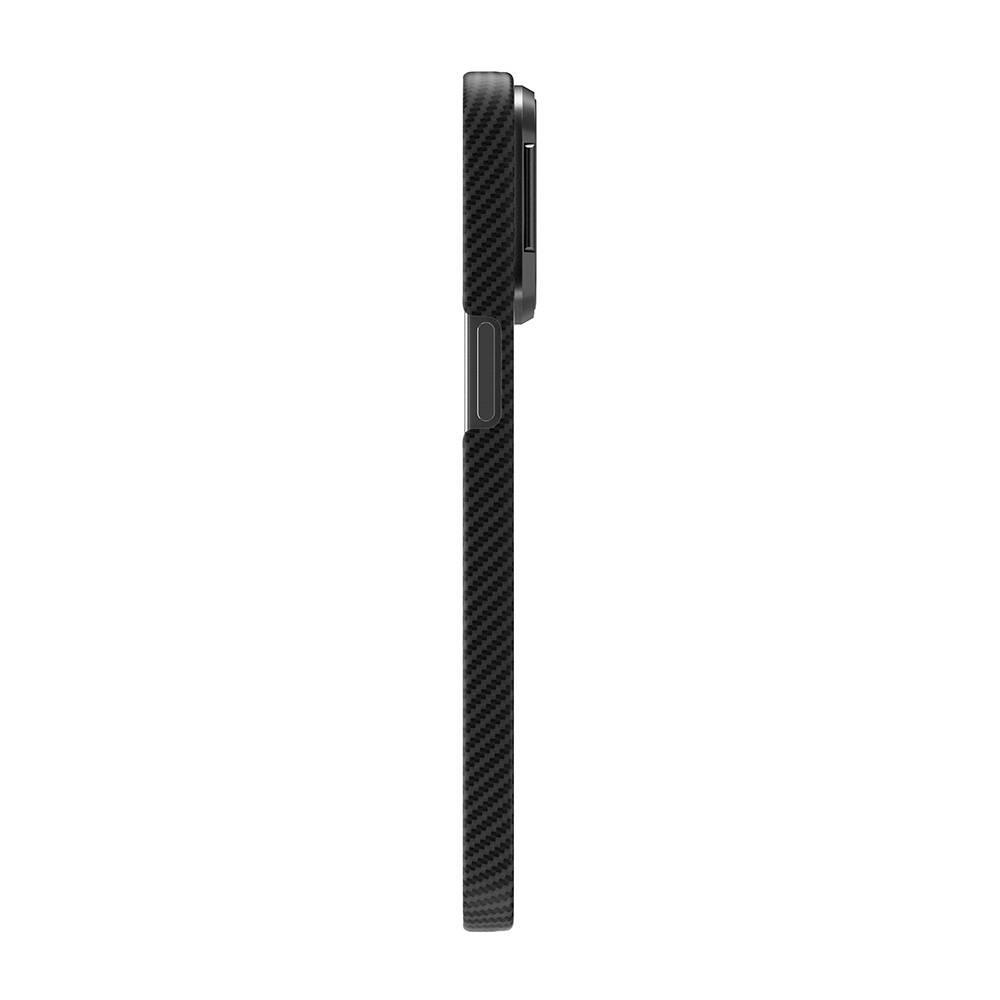 Apple iPhone 15 Pro Kılıf Magsafe Şarj Özellikli 600D Kevlar Zore Krek Karbon Standlı Kapak