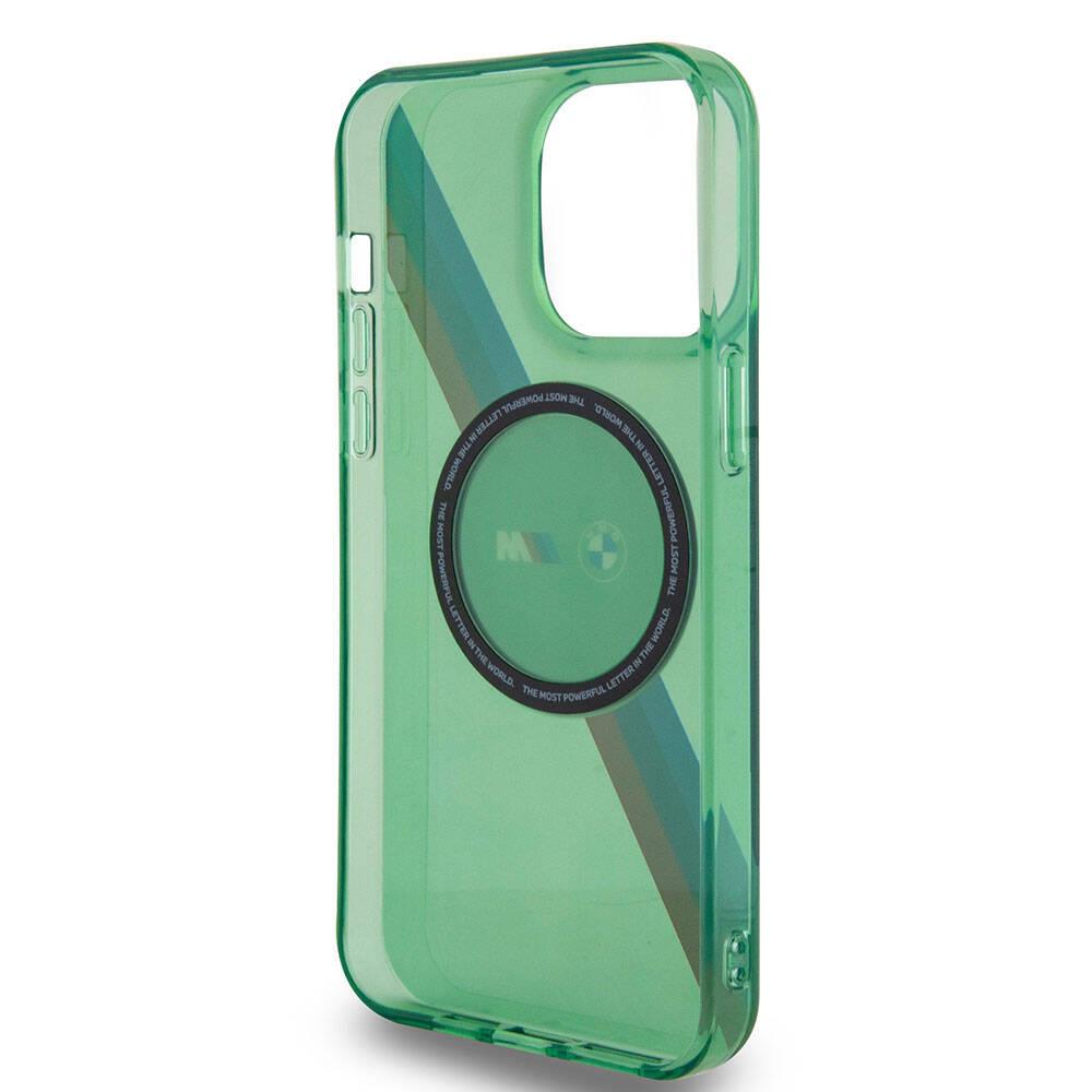 Apple iPhone 15 Pro Max Kılıf BMW Magsafe Şarj Özellikli Transparan Tricolor Stripes Orjinal Lisanslı Kapak