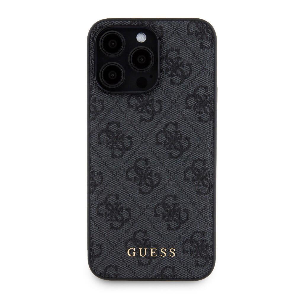Apple iPhone 15 Pro Max Kılıf Guess Orjinal Lisanslı Magsafe Şarj Özellikli Yazı Logolu 4G Desenli Kapak + Powerbank 5000mAh 2in1 Set