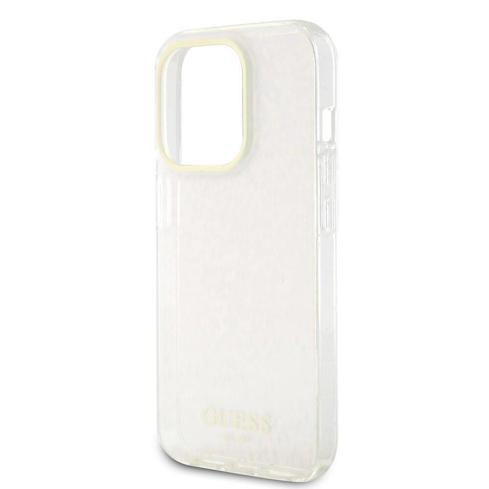 Apple iPhone 15 Pro Max Kılıf Guess Orjinal Lisanslı Yazı Logolu Mirror Disco Kapak