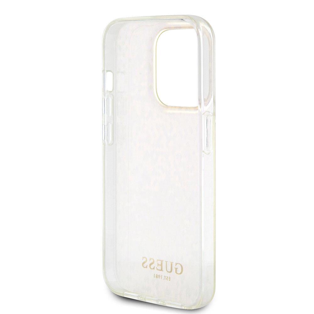 Apple iPhone 15 Pro Max Kılıf Guess Orjinal Lisanslı Yazı Logolu Mirror Disco Kapak
