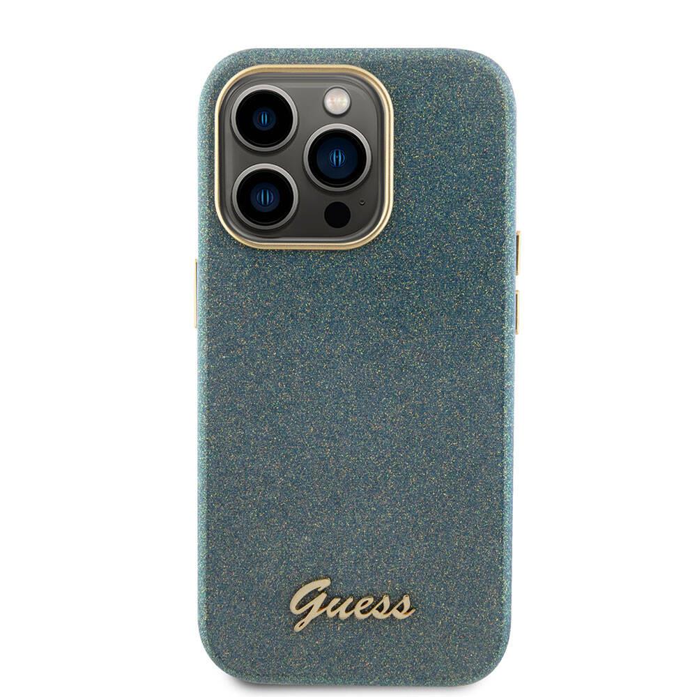 Apple iPhone 15 Pro Max Kılıf Guess Orjinal Lisanslı Yazı Logolu Glitter Glossy Script Kapak