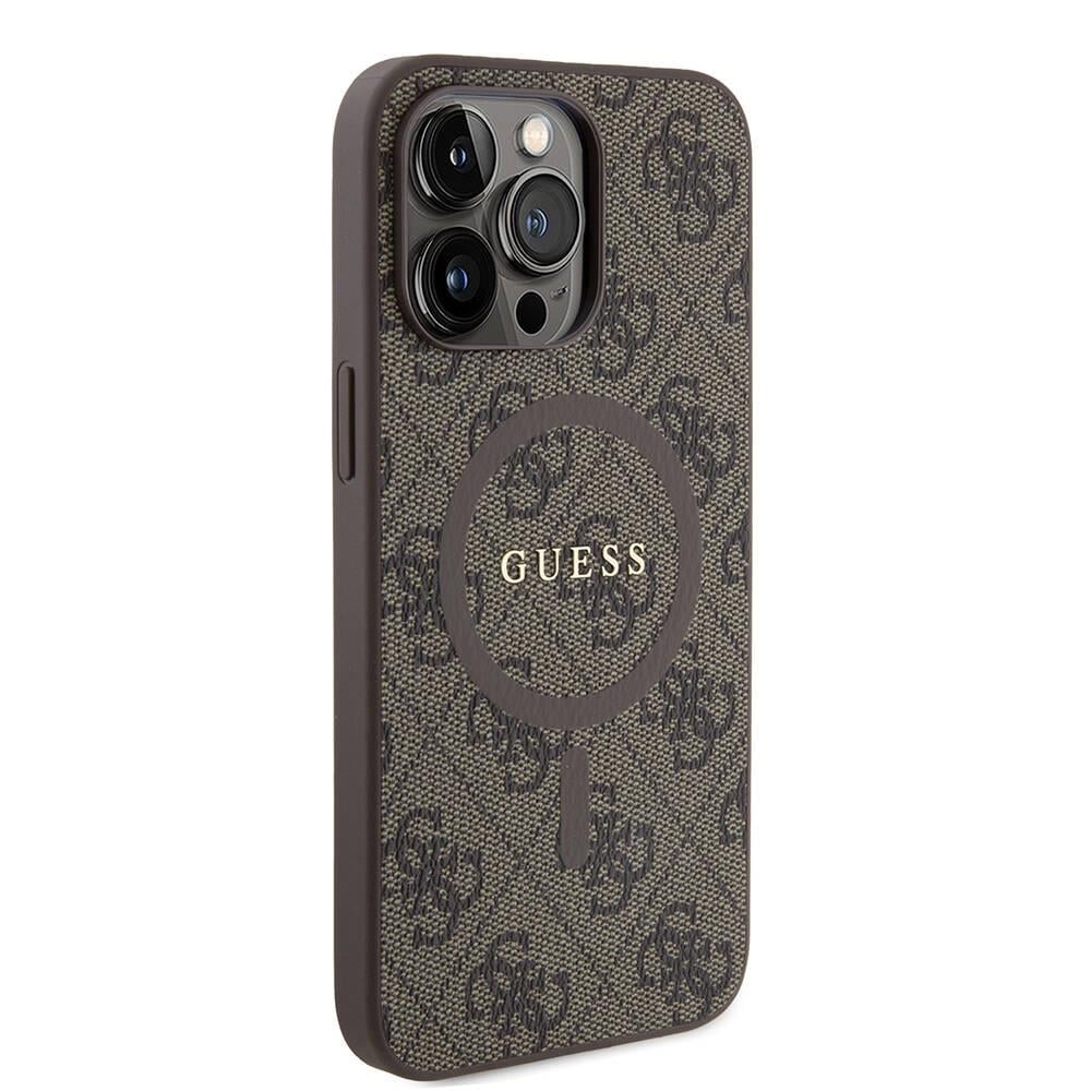 Apple iPhone 15 Pro Max Kılıf Guess Orjinal Lisanslı Magsafe Şarj Özellikli 4G Desenli Yazı Logolu Kapak