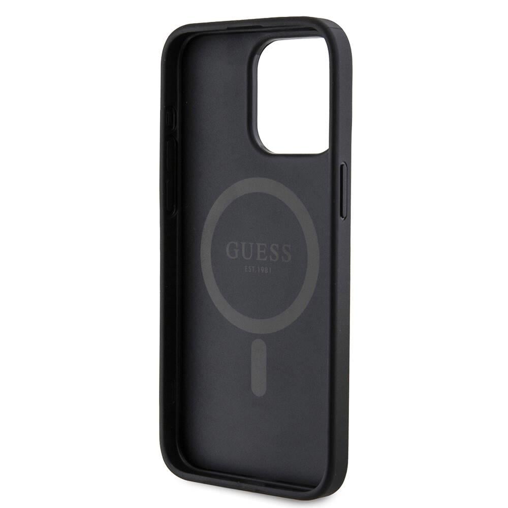 Apple iPhone 15 Pro Max Kılıf Guess Orjinal Lisanslı Magsafe Şarj Özellikli 4G Desenli Yazı Logolu Kapak
