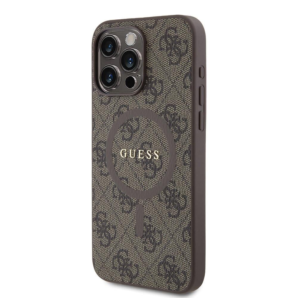 Apple iPhone 15 Pro Max Kılıf Guess Orjinal Lisanslı Magsafe Şarj Özellikli 4G Desenli Yazı Logolu Kapak