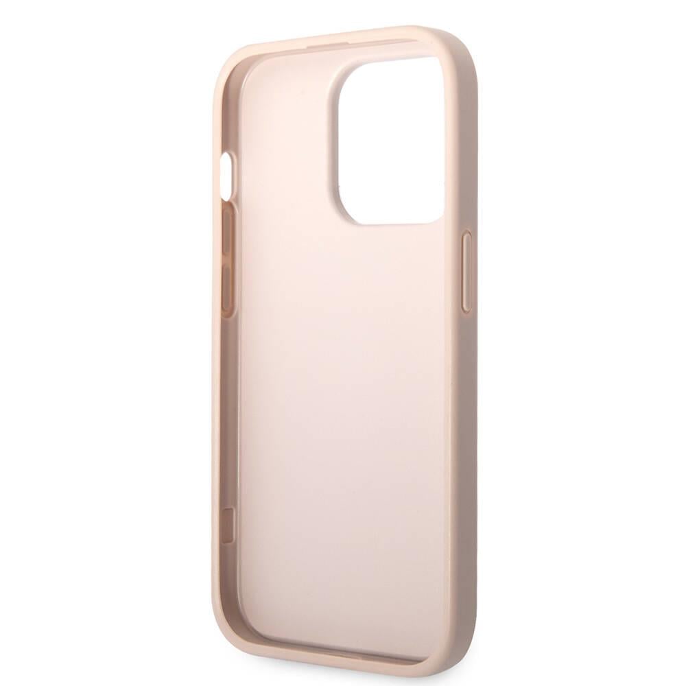 Apple iPhone 15 Pro Max Kılıf Guess Orjinal Lisanslı PU Deri Yazı ve 4G Metal Logolu Desenli Kapak