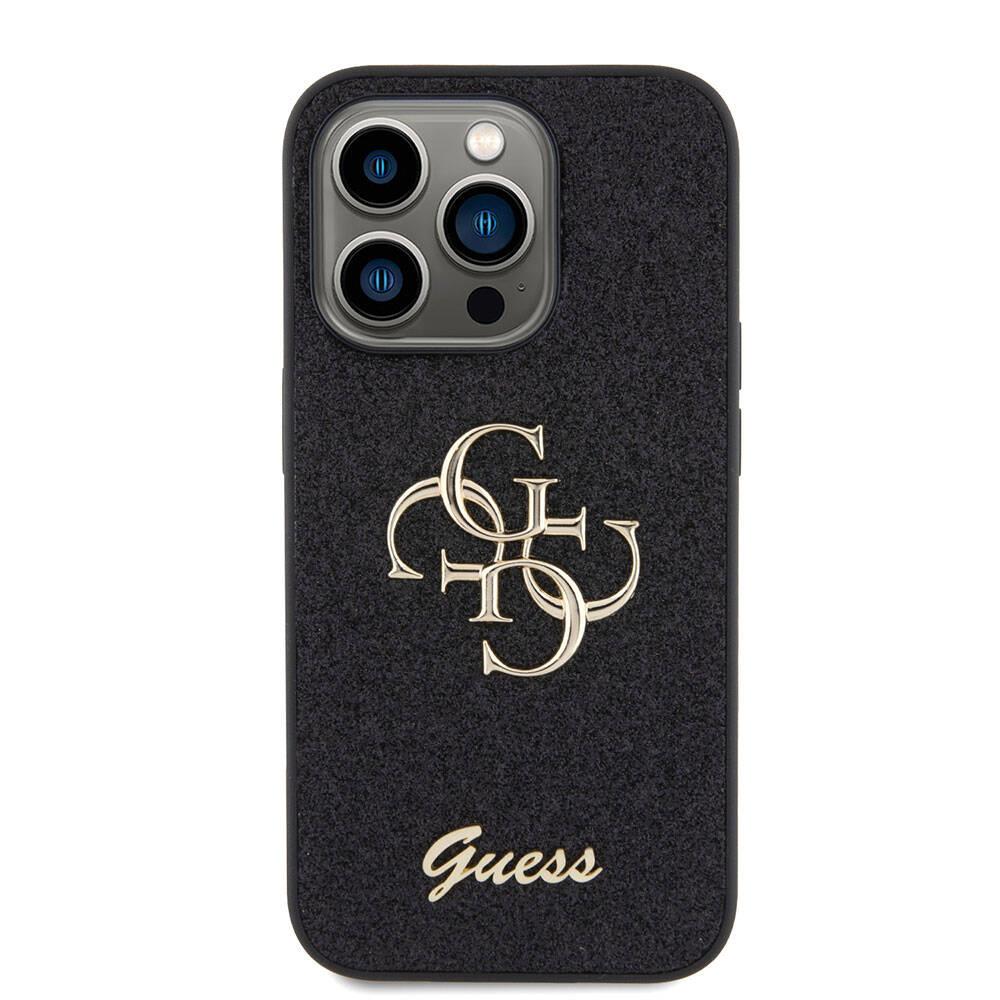 Apple iPhone 15 Pro Max Kılıf Guess Orjinal Lisanslı 4G Büyük Metal Logolu Glitter Kapak