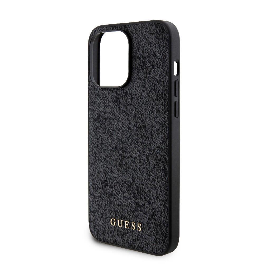 Apple iPhone 15 Pro Max Kılıf Guess Orjinal Lisanslı Magsafe Şarj Özellikli Yazı Logolu 4G Desenli Kapak + Powerbank 5000mAh 2in1 Set