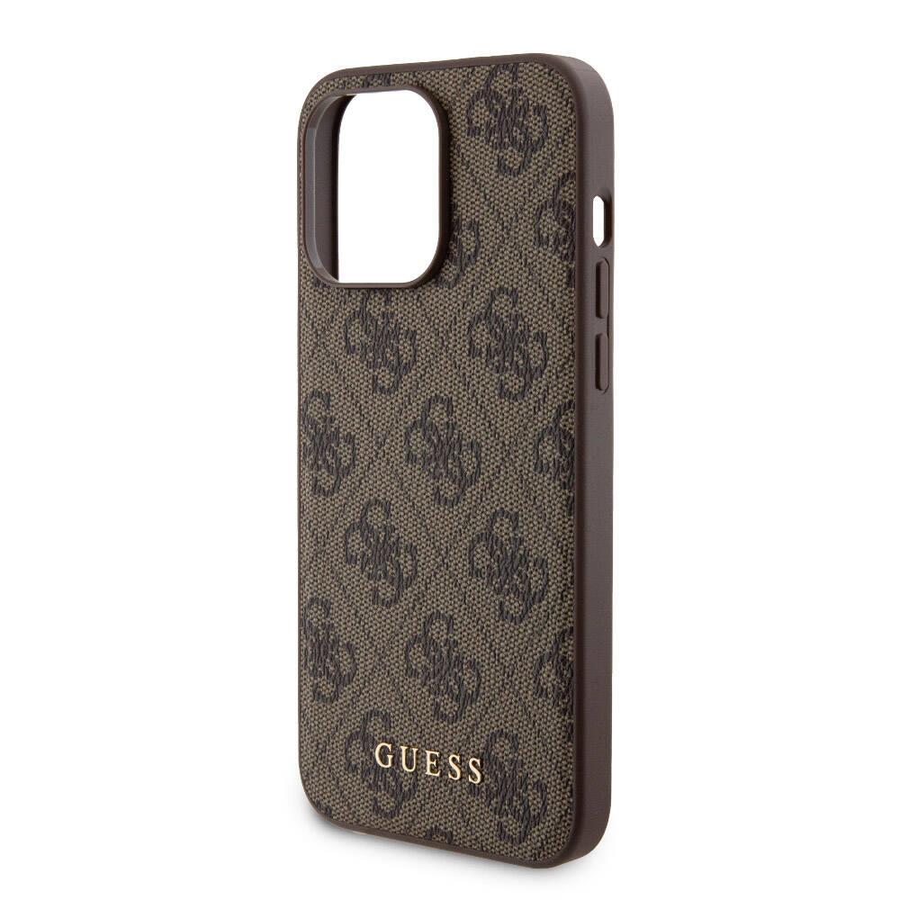 Apple iPhone 15 Pro Max Kılıf Guess Orjinal Lisanslı Magsafe Şarj Özellikli Yazı Logolu 4G Desenli Kapak + Powerbank 5000mAh 2in1 Set