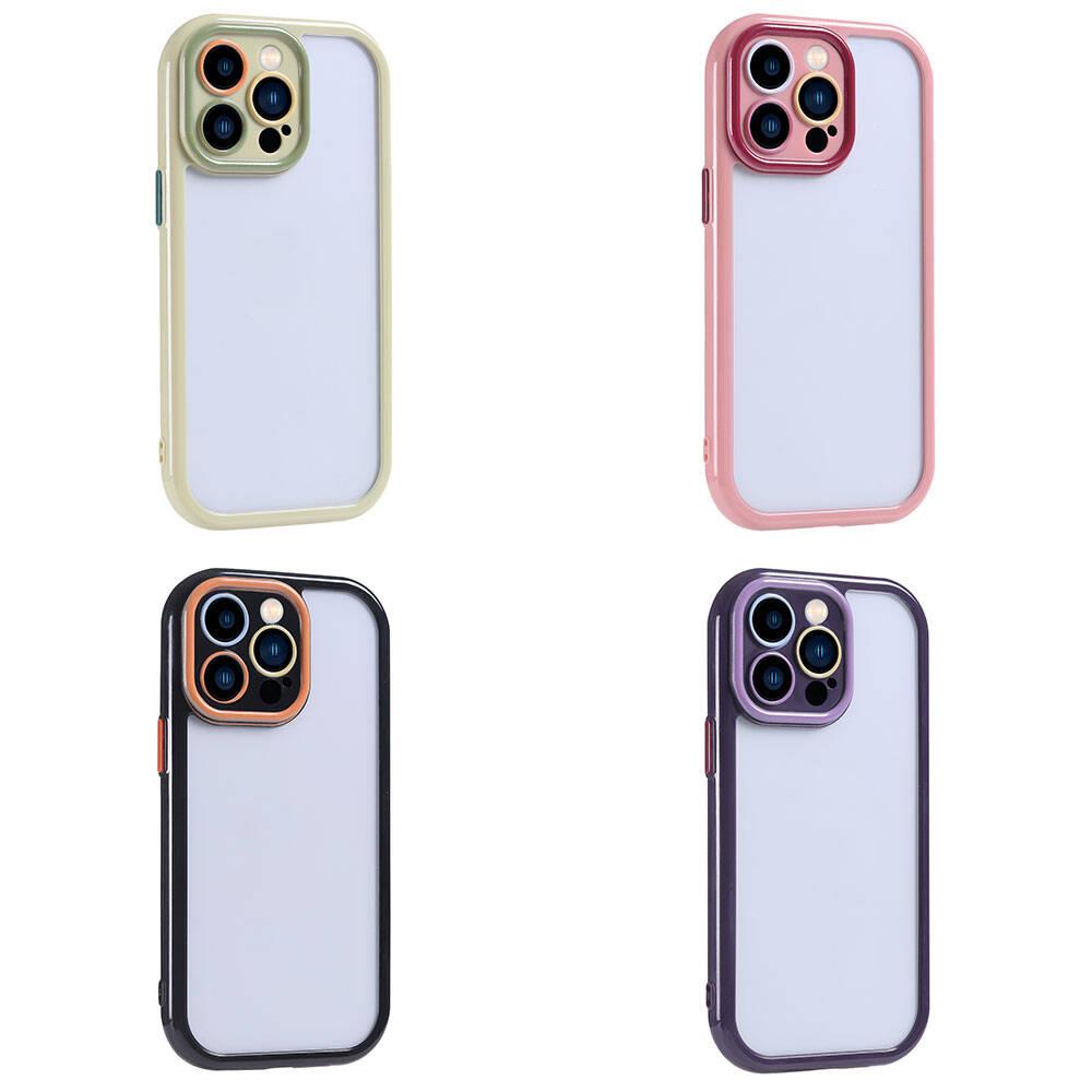 Apple iPhone 15 Pro Max Kılıf Kamera Korumalı Renkli Kenar ve Çerçeve Tasarımlı Zore Vitamin Kapak