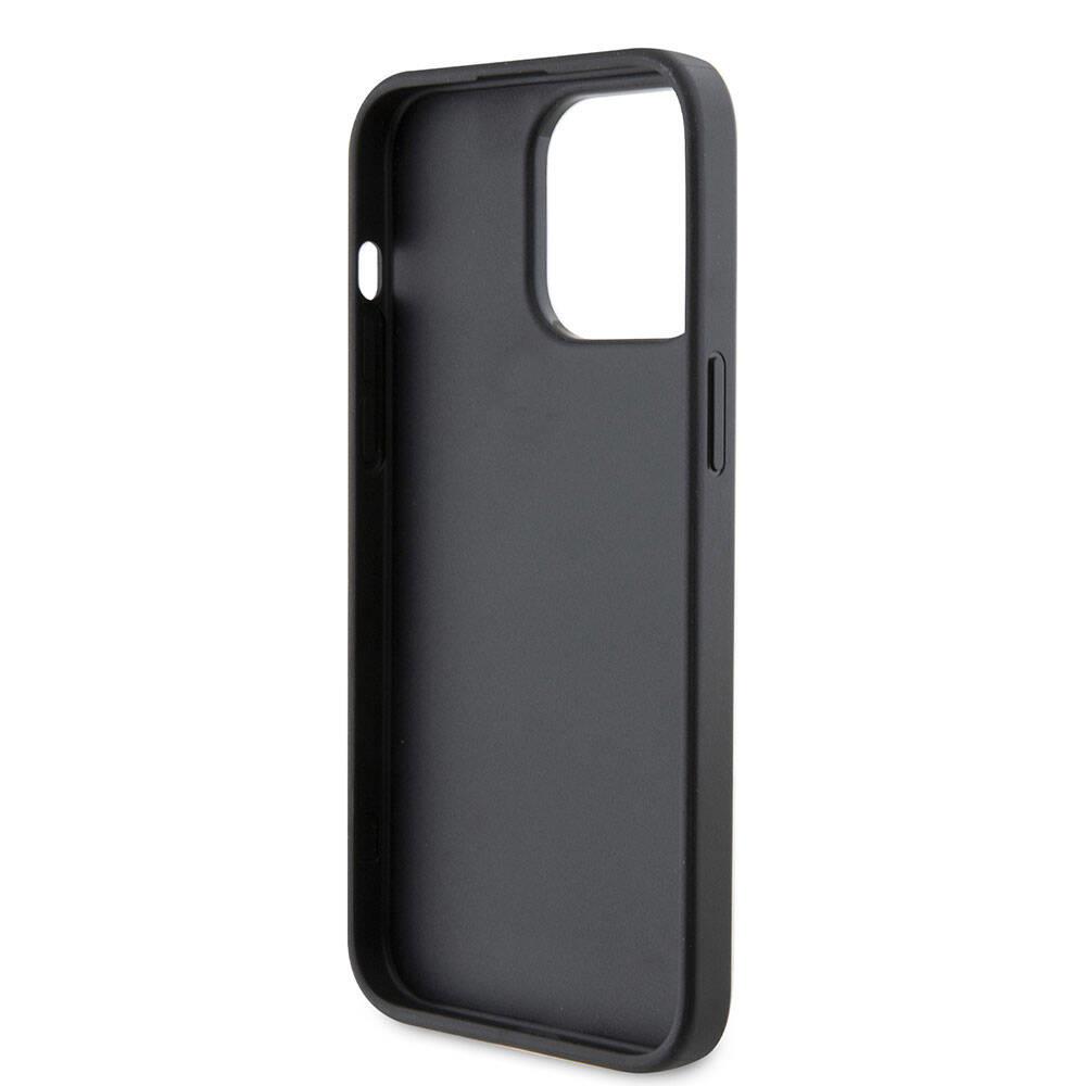 Apple iPhone 15 Pro Max Kılıf Karl Lagerfeld Kartlıklı Saffiano K&L Patch Orjinal Lisanslı Kapak