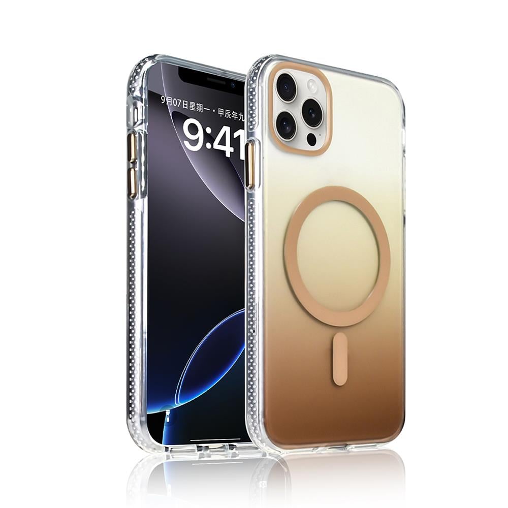 Apple iPhone 15 Pro Max Kılıf M-safe Şarj Özellikli Transparan Renk Geçişli Zore Toros Kapak