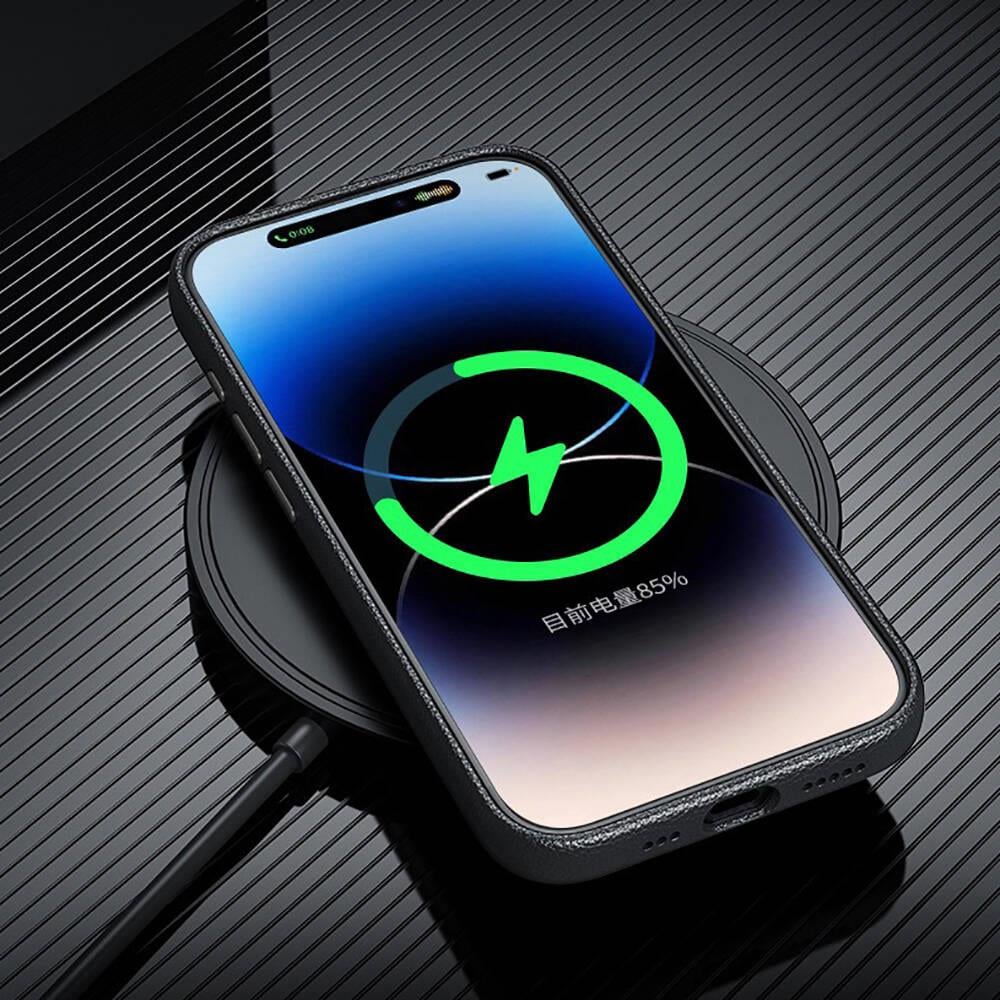 Apple iPhone 15 Pro Max Kılıf Magsafe Şarj Özellikli PU Deri Zore Adora Kapak