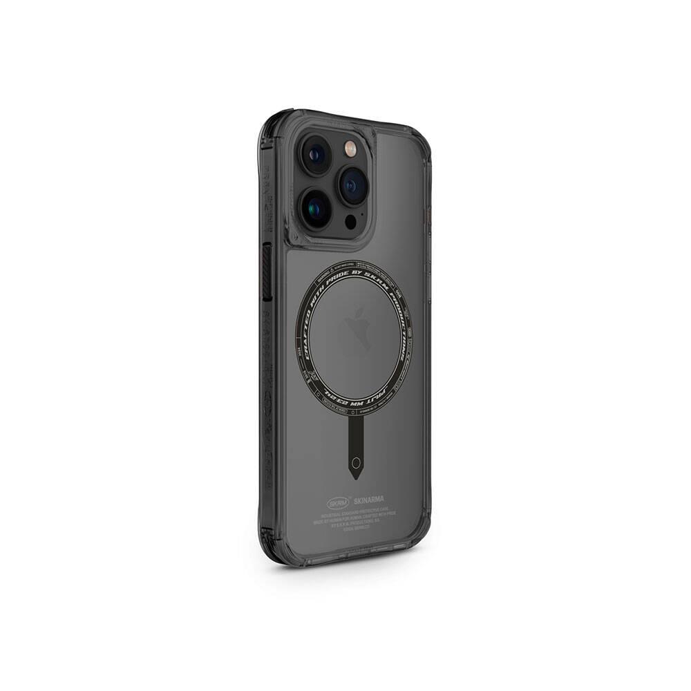 Apple iPhone 15 Pro Max Kılıf SkinArma Şeffaf Magsafe Şarj Özellikli Kado Kartlıklı Saido Kapak