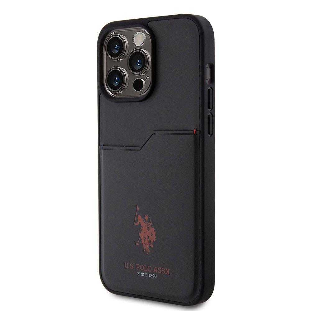 Apple iPhone 15 Pro Max Kılıf U.S. Polo Assn. Orjinal Lisanslı Baskı Logolu PU Kartlıklı Kapak