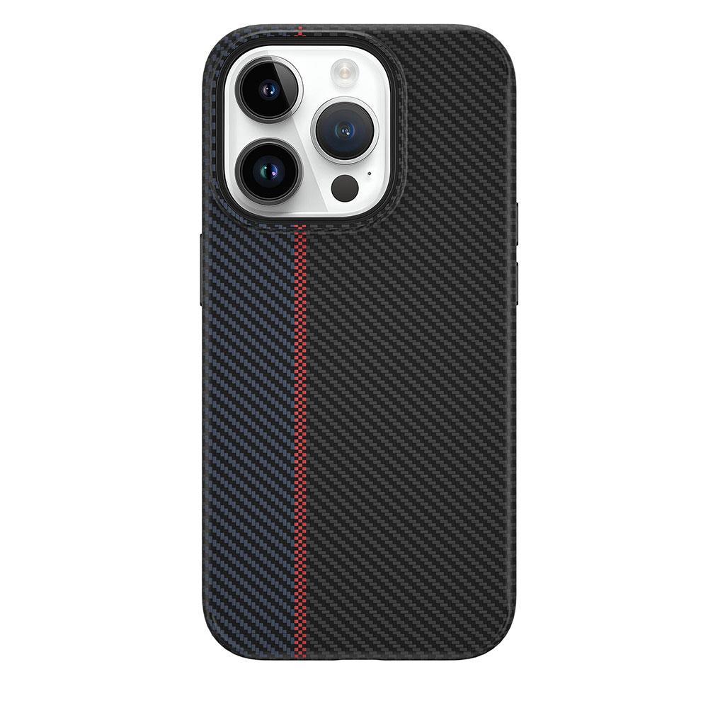 Apple iPhone 15 Pro Max Kılıf Wiwu LCC-107 Karbon Fiber Magsafe Şarj Özellikli Kamera Korumalı Kabon Kapak
