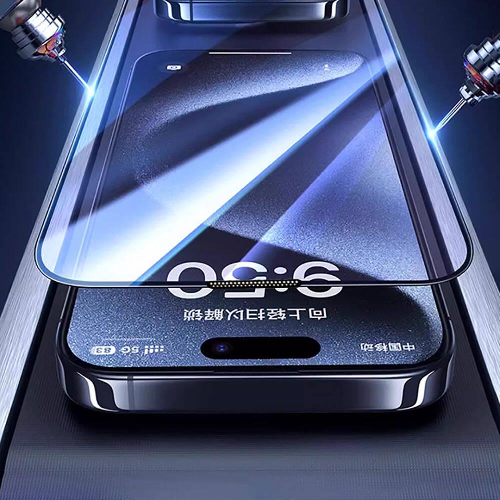 Apple iPhone 15 Pro Max Wiwu GT-008 Polimer Oleofobik Kaplama Şeffaf Pürüzsüz Temperli Cam Ekran Koruyucu 10'lu Paket