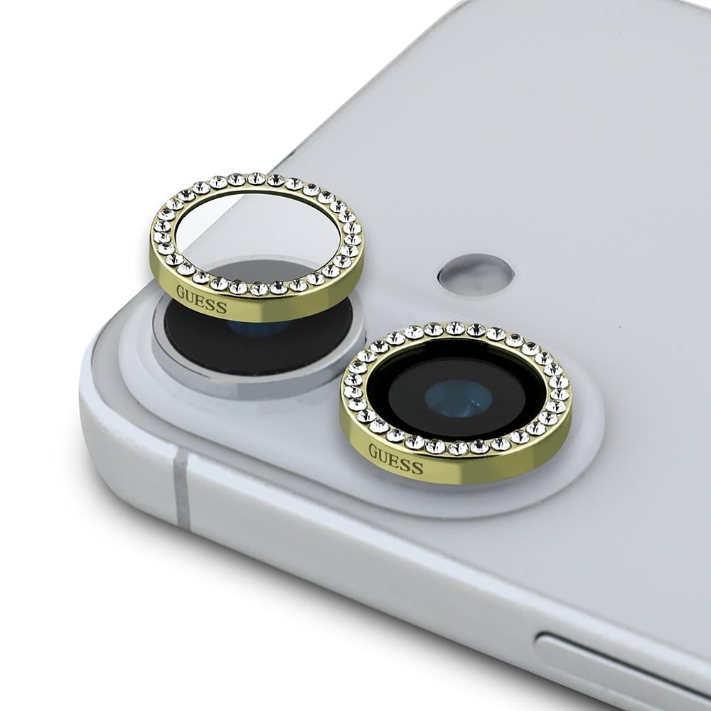 Apple iPhone 16 Guess Orjinal Lisanslı Rhinestone Taşlı Lens Koruyucu