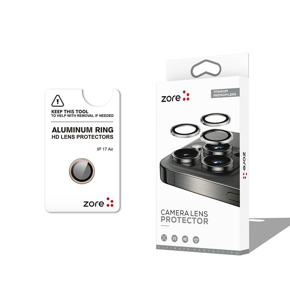 Apple iPhone 17 Air Zore CL-12 Premium Safir Parmak İzi Bırakmayan Anti-Reflective Kamera Lens Koruyucu
