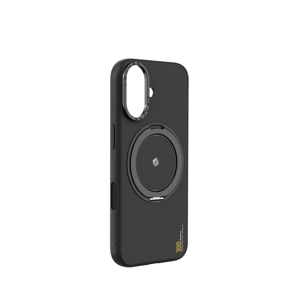 Apple iPhone 17 Kılıf M-safe Şarj Özellikli Metal Standlı Lenyes CK225 Kevlar Kapak