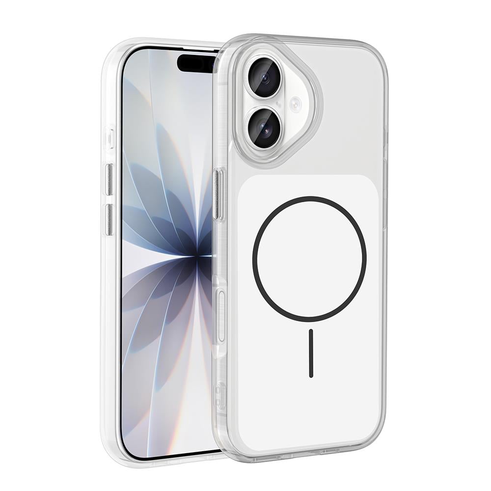 Apple iPhone 17 Kılıf M-Safe Şarj Özellikli Metal Buton Tasarımlı Zore İkonik Sert Silikon Kapak