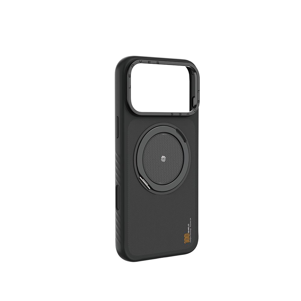 Apple iPhone 17 Pro Kılıf M-safe Şarj Özellikli Metal Standlı Lenyes CK225 Kevlar Kapak