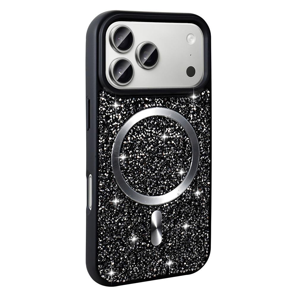 Apple iPhone 17 Pro Kılıf Pırlanta Tasarımlı M-safe Şarj Özellikli Zore Mozaik Silikon Kapak