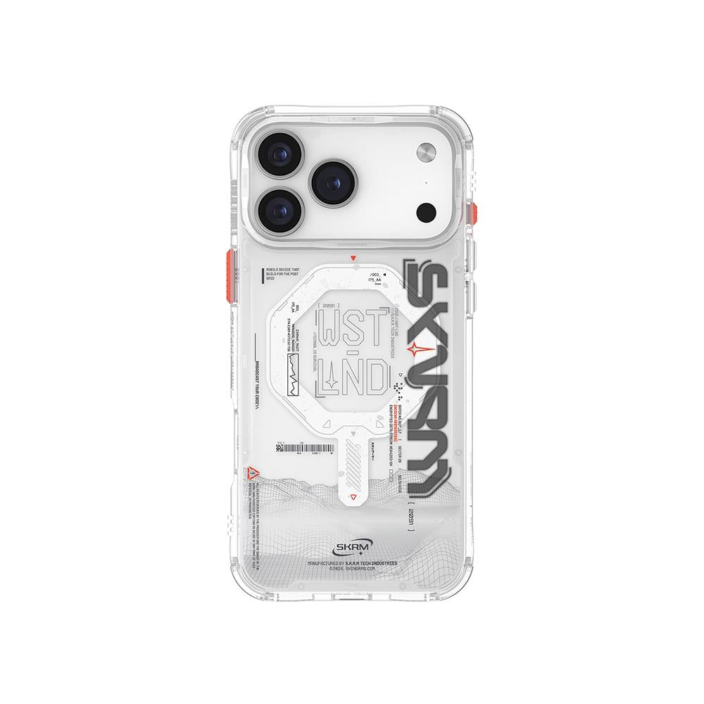Apple iPhone 17 Pro Kılıf Skinarma M-safe Şarj Özellikli Yazı Desenli Airbag Tasarımlı Sonix Kapak