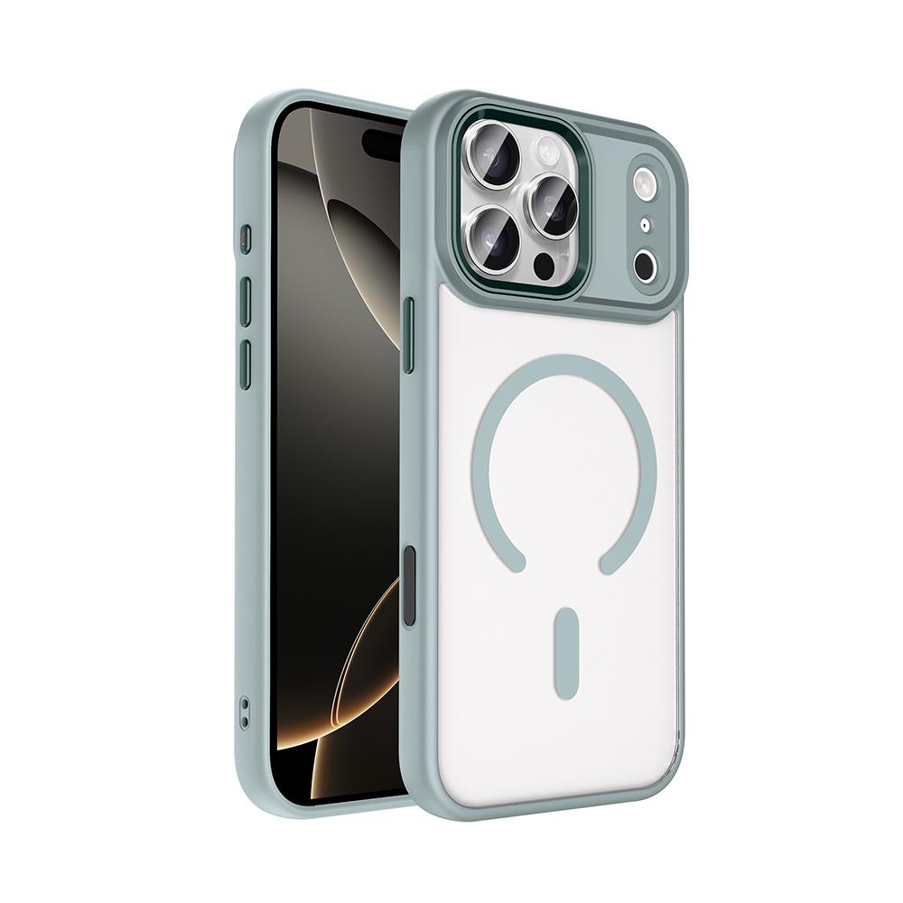 Apple iPhone 17 Pro Kılıf Wireless Şarj Özellikli Zore Krom M-safe Silikon Kapak
