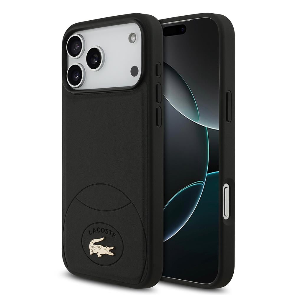 Apple iPhone 17 Pro Max Kılıf Lacoste Orjinal Lisanslı M-safe Şarj Özellikli PU Deri Tasarımlı Metal Logolu Kapak