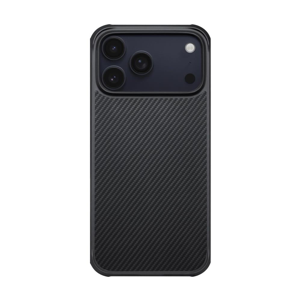 Apple iPhone 17 Pro Max Kılıf M-safe Şarj Özellikli Pitaka Aramid Pro Guard Serisi Black-Gray Kapak