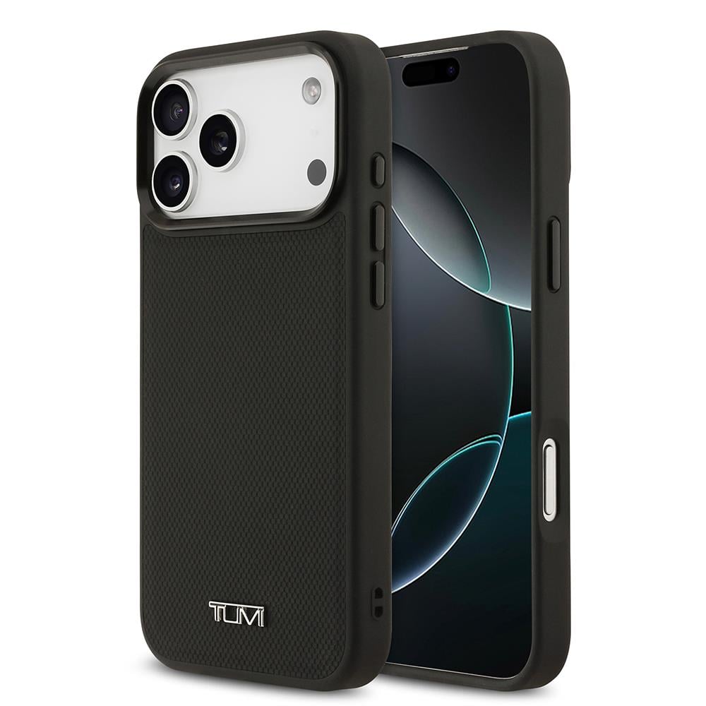 Apple iPhone 17 Pro Max Kılıf TUMI M-safe Şarj Özellikli Deri Noktalı Dizayn Kapak