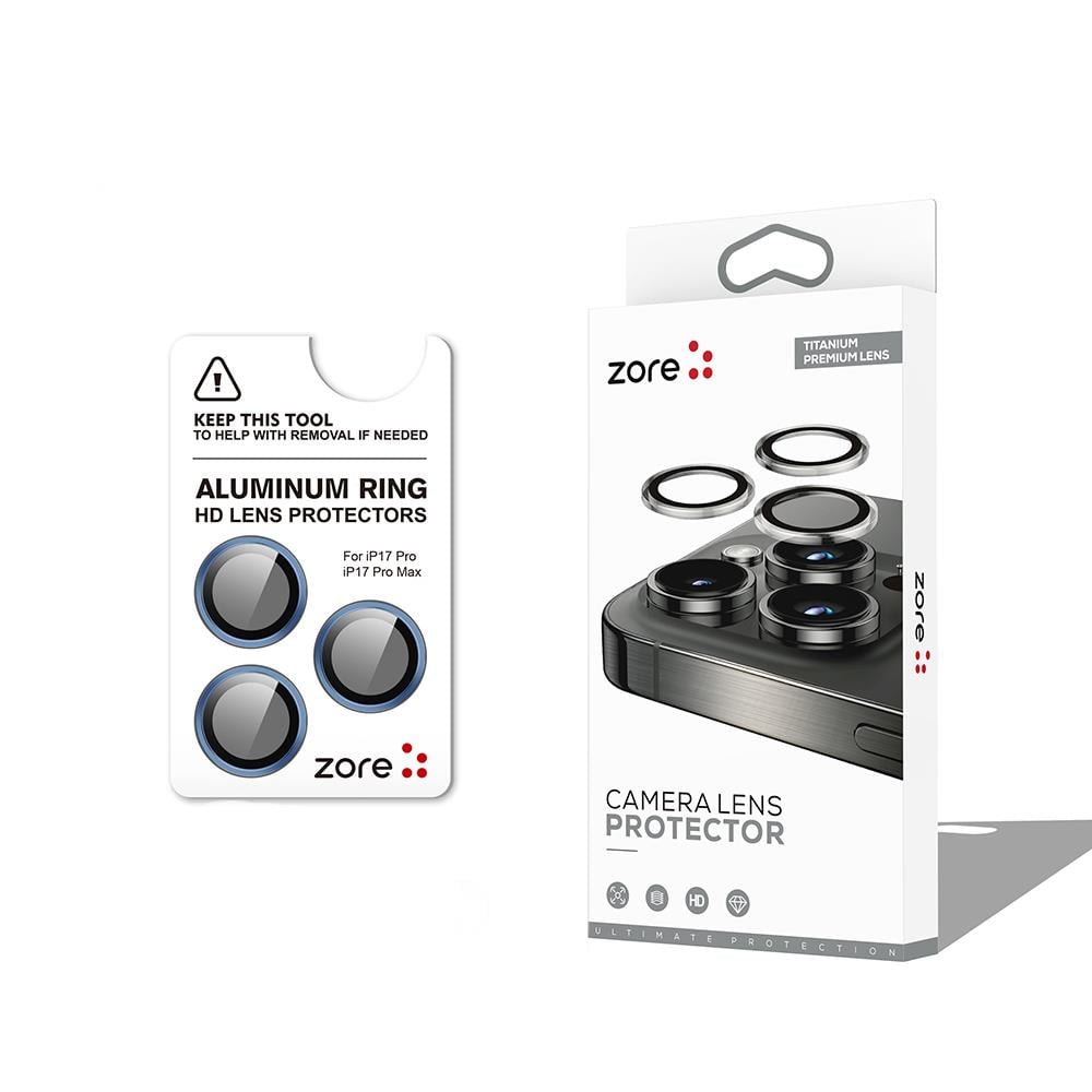 Apple iPhone 17 Pro Max Zore CL-12 Premium Safir Parmak İzi Bırakmayan Anti-Reflective Kamera Lens Koruyucu