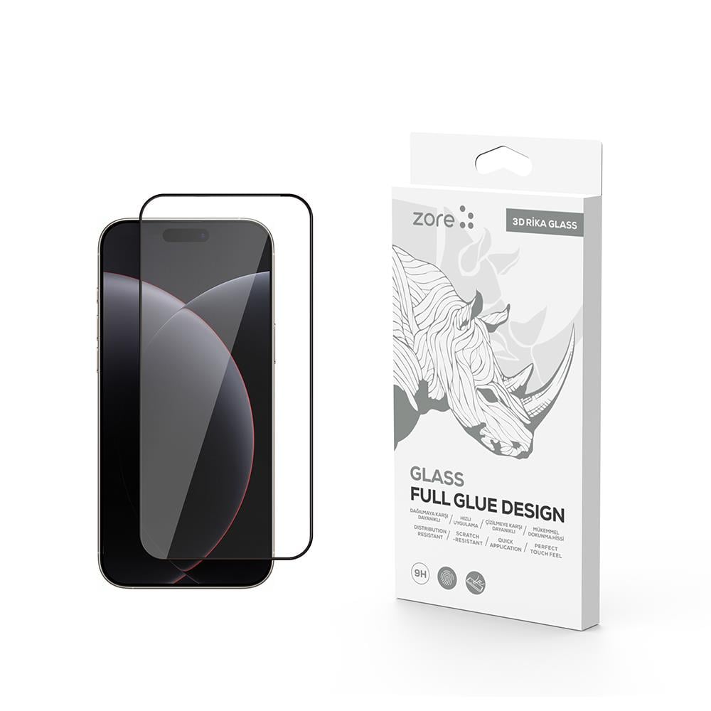 Apple iPhone 17 Pro Max Zore Rika Premium Temperli Cam Ekran Koruyucu