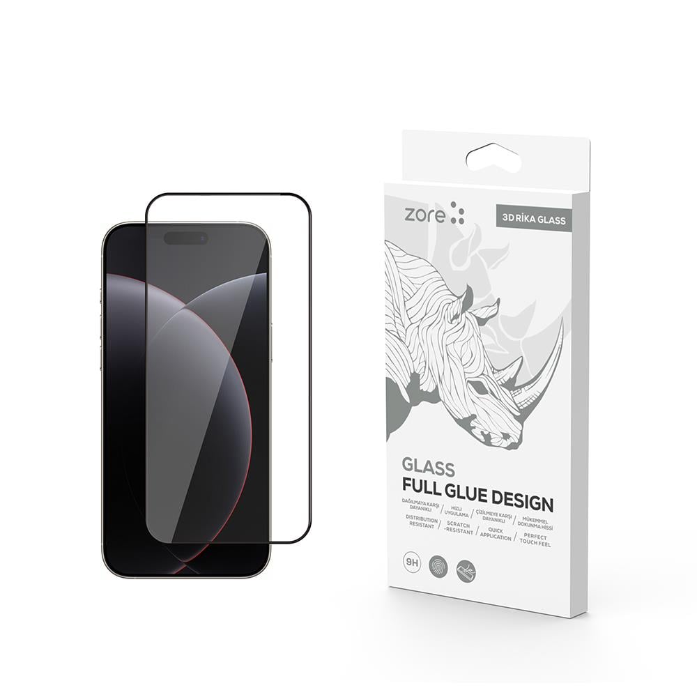 Apple iPhone 17 Pro Zore Rika Premium Temperli Cam Ekran Koruyucu