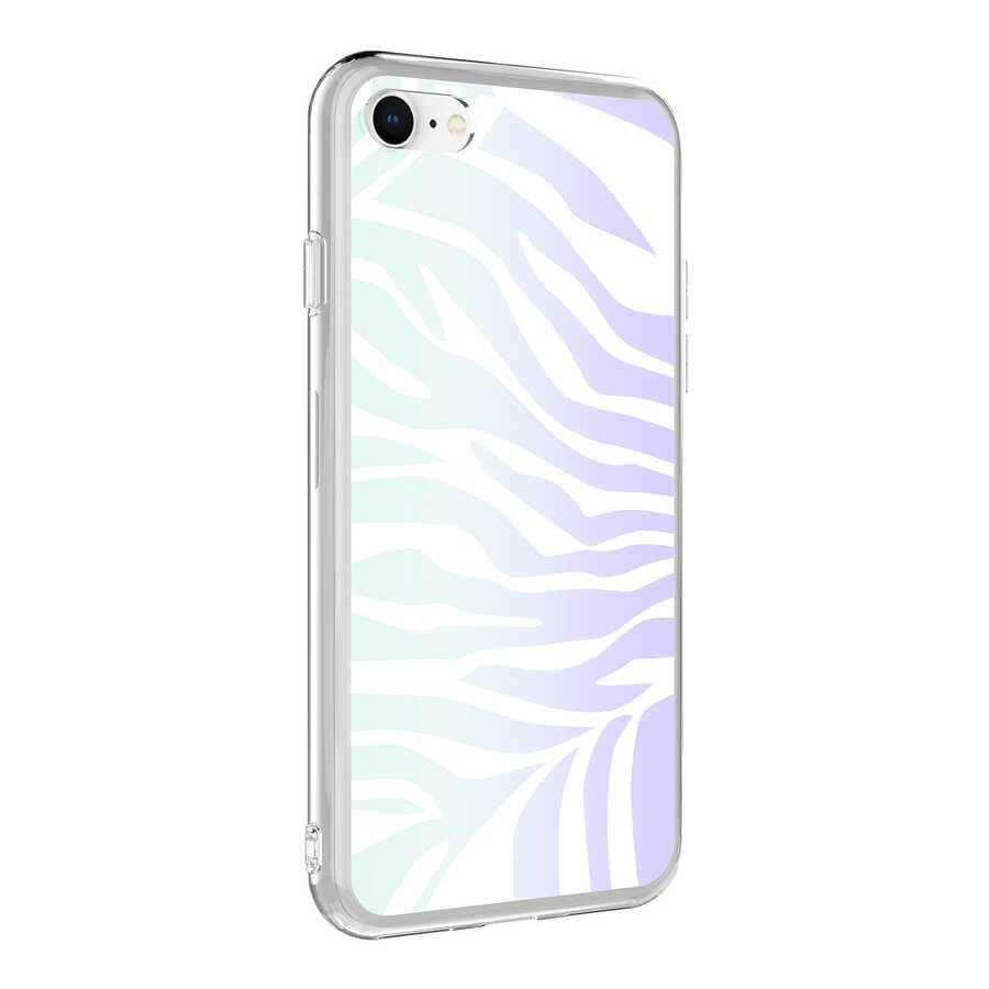 Apple iPhone SE 2020 Kılıf Zore M-Blue Desenli Kapak