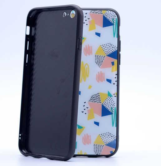 Apple iPhone SE 2022 Kılıf Zore Ebruli Cam Kapak Yeni Desen