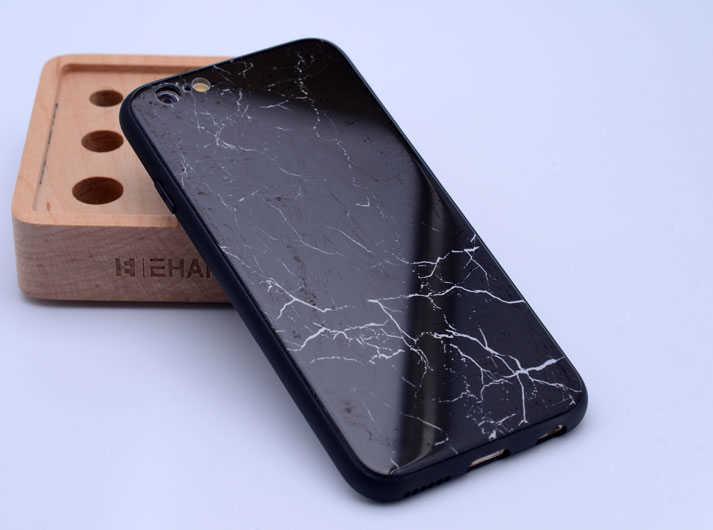 Apple iPhone SE 2022 Kılıf Zore Ebruli Cam Kapak Yeni Desen