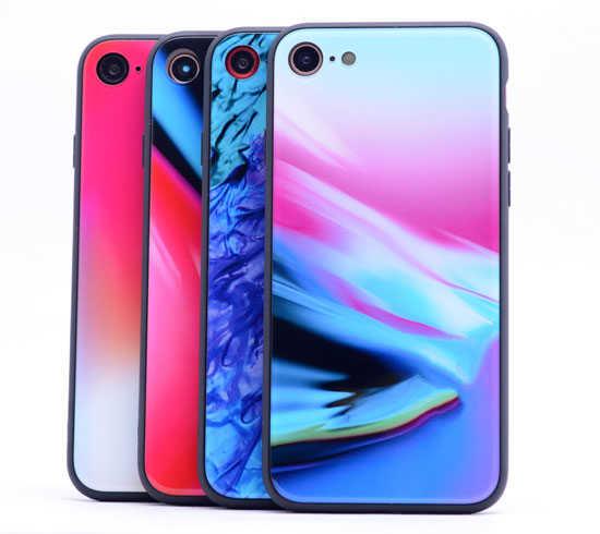 Apple iPhone SE 2022 Kılıf Zore Ebruli Cam Kapak