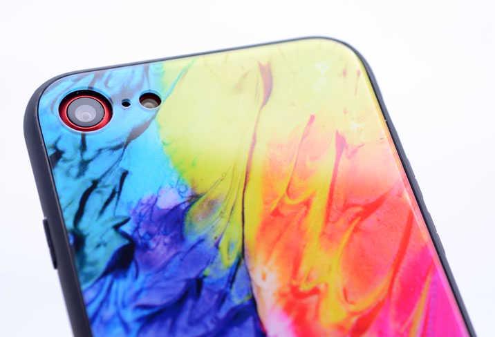 Apple iPhone SE 2022 Kılıf Zore Ebruli Cam Kapak