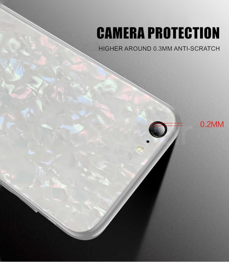Apple iPhone SE 2022 Kılıf Zore Marbel Cam Silikon