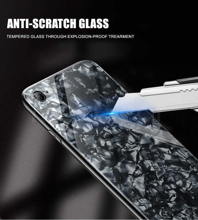 Apple iPhone SE 2022 Kılıf Zore Marbel Cam Silikon