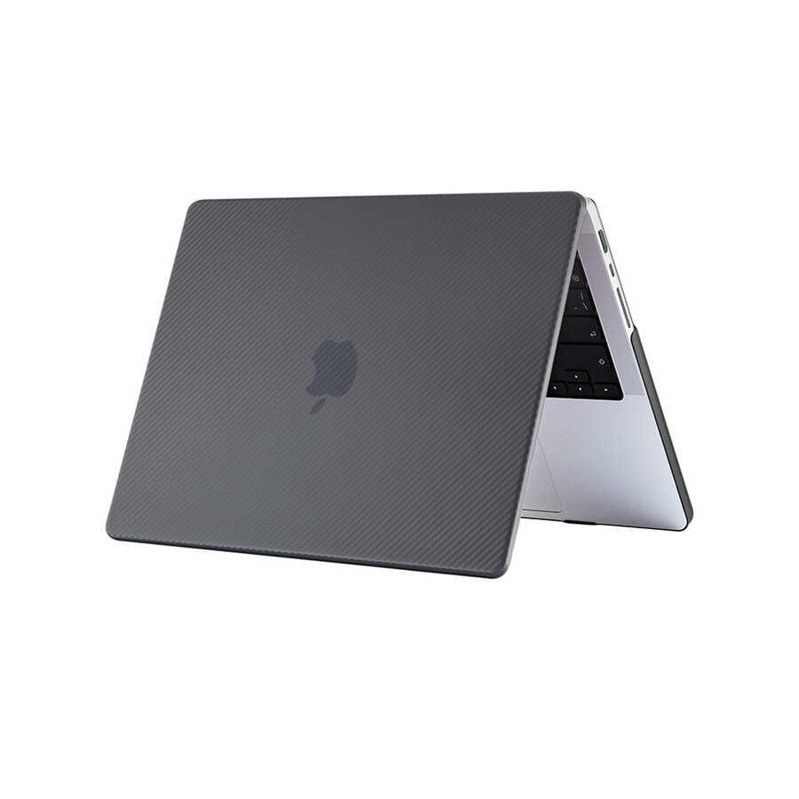 Apple Macbook 14.2' 2021 A2442 Zore MSoft Carbon Fiber Tasarımlı Kapak